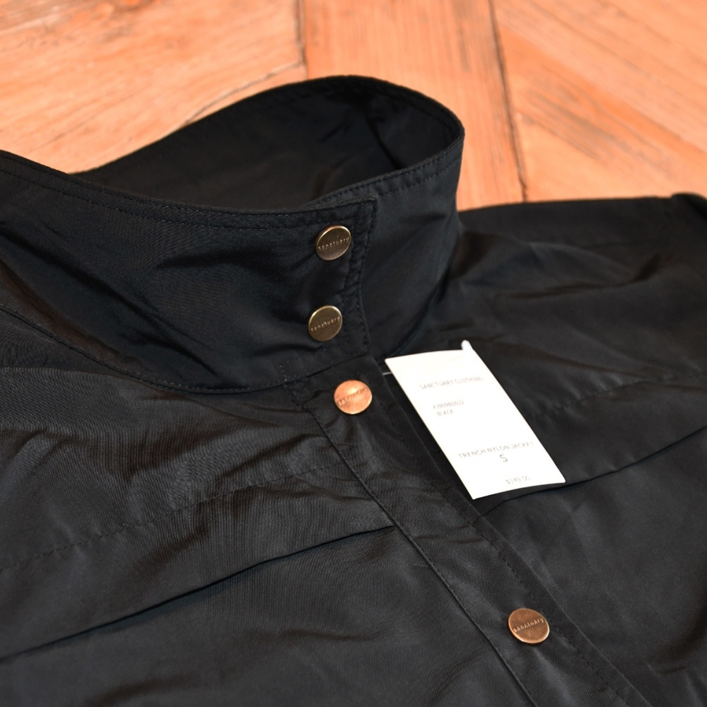 Sanctuary Black Trench Nylon Jacket
